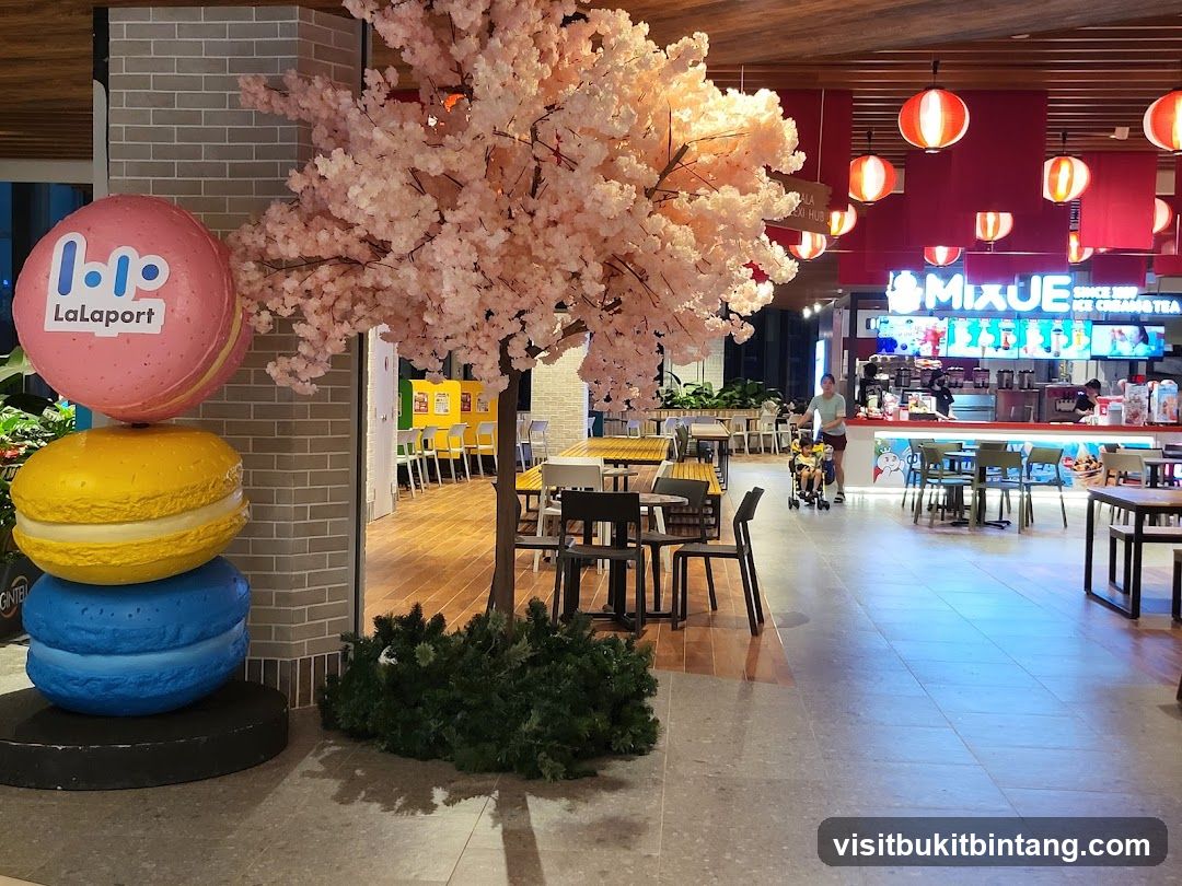 Mall Food Court with Decorative Elements