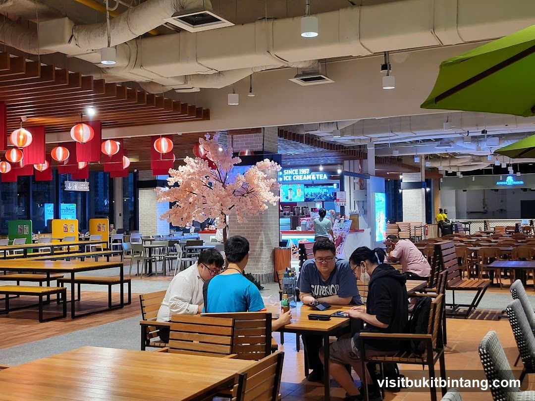 Food court with diners