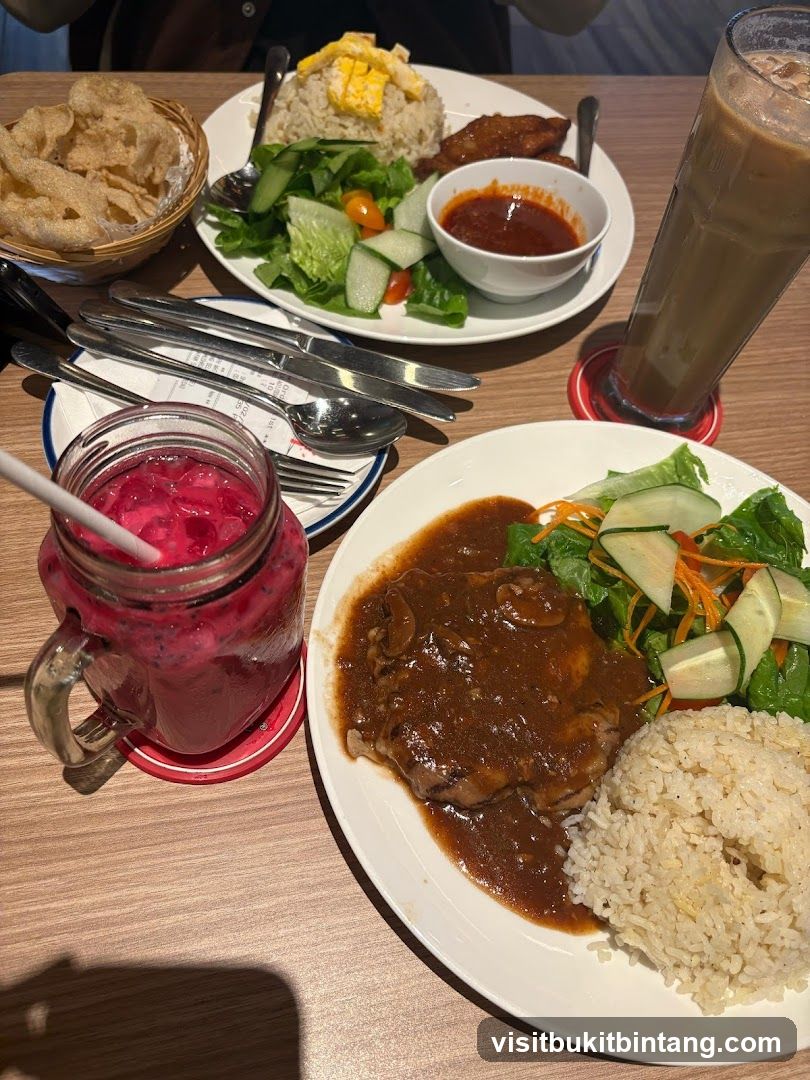 Diners enjoying meals