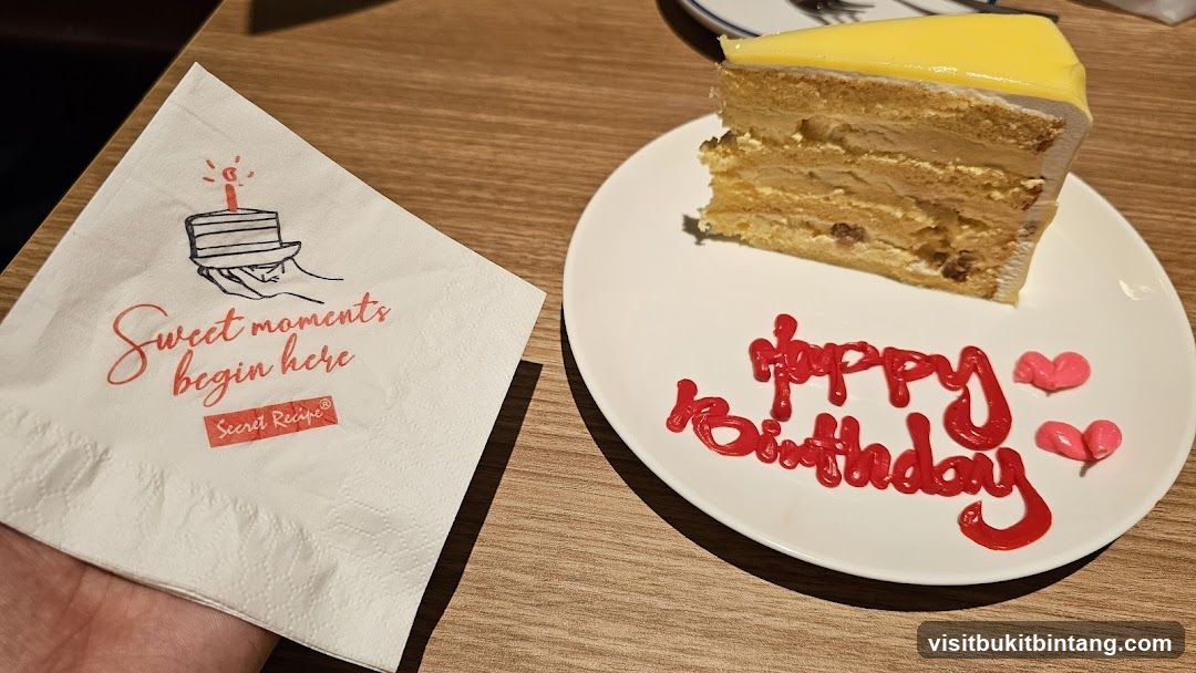 Birthday Cake Slice with "Happy Birthday" Message