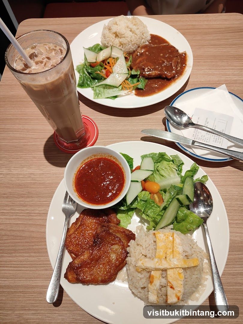 Two plates of food and a drink