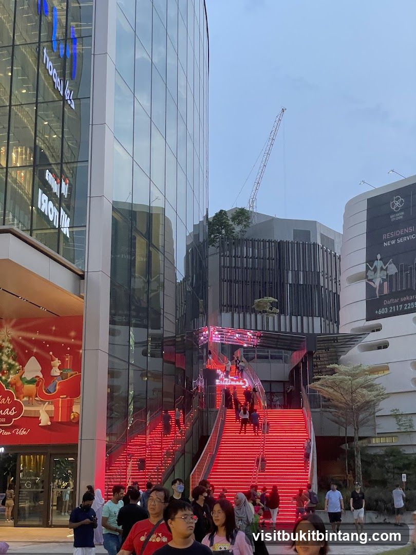 Modern Building with Illuminated Stairs