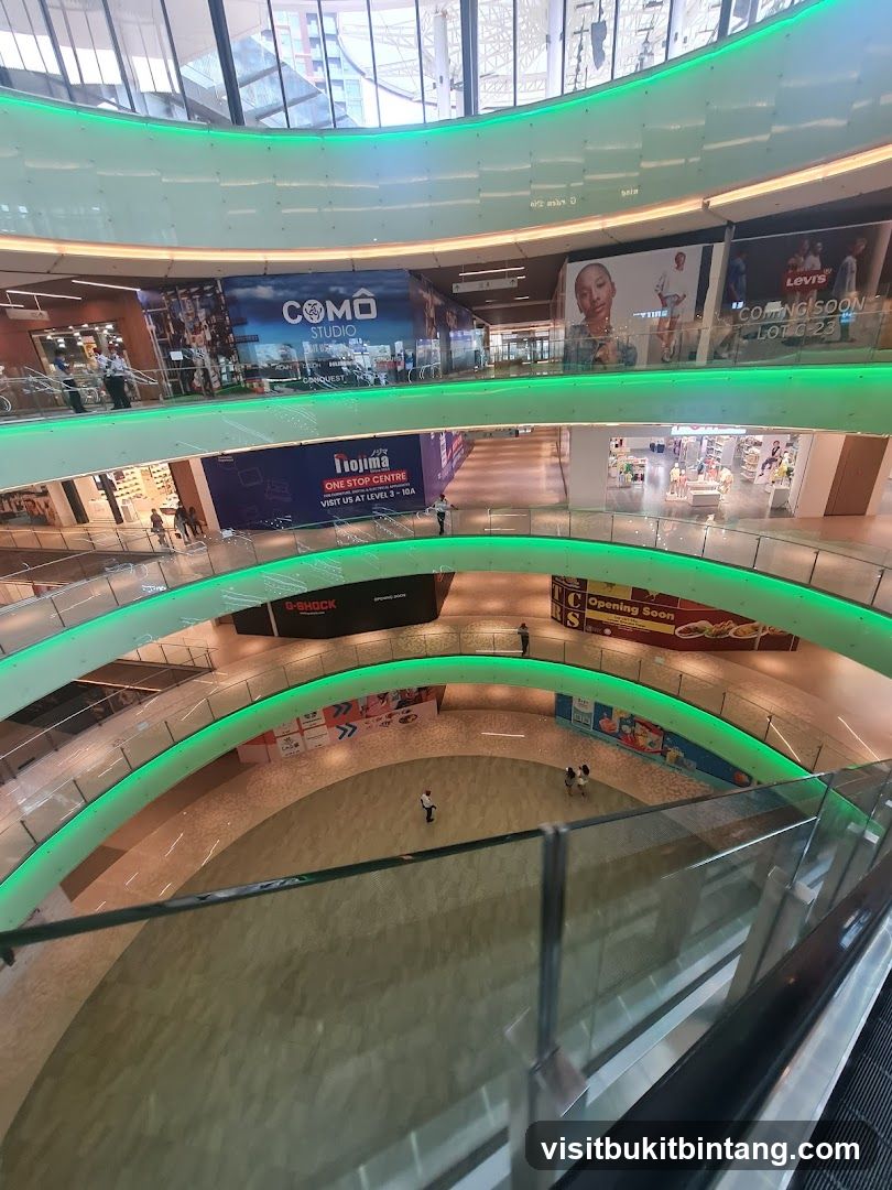 Interior of a multi-level shopping mall
