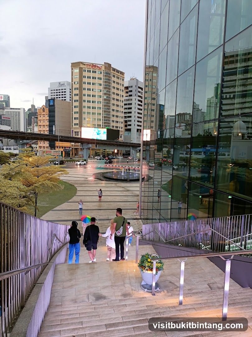 Modern Cityscape with People and Reflections