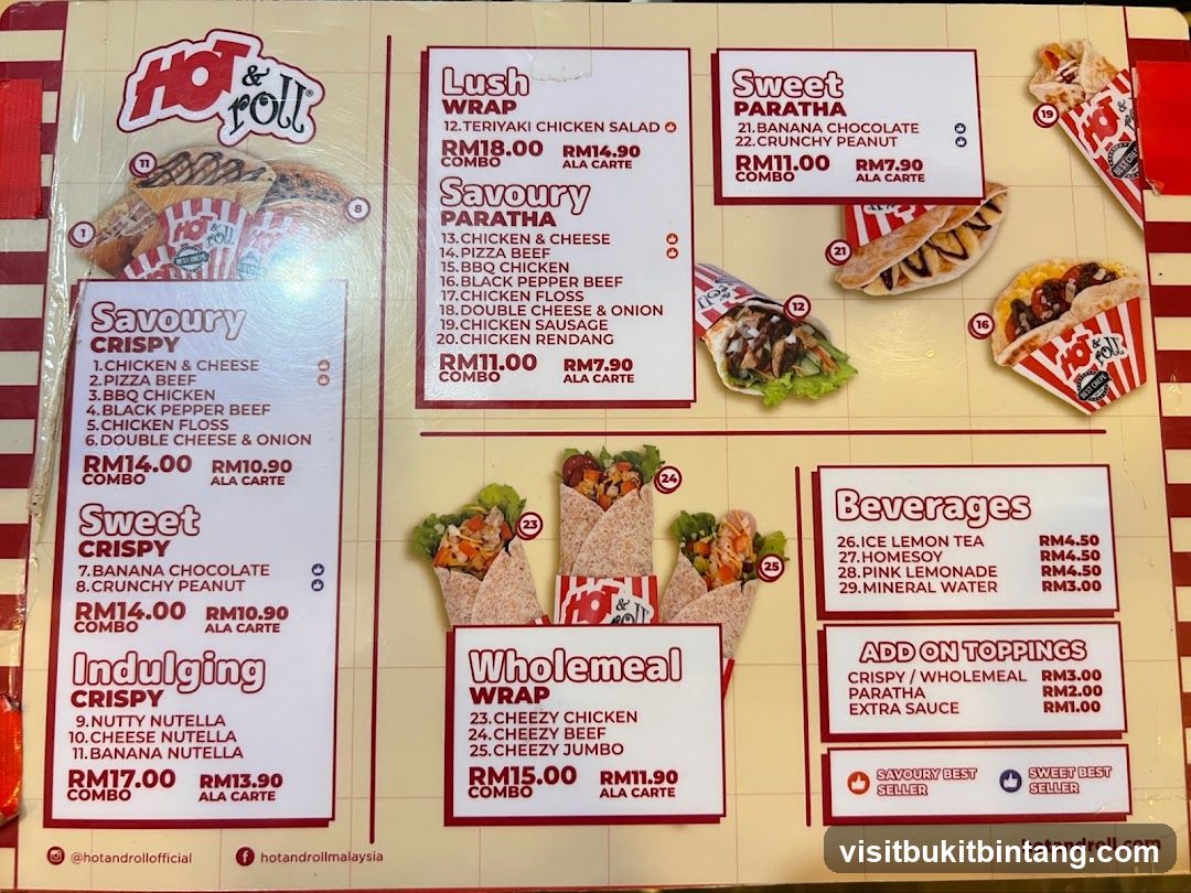 Hot & Roll Menu