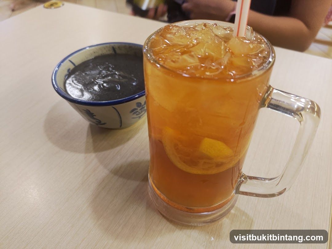 Iced Tea and Black Sesame Paste