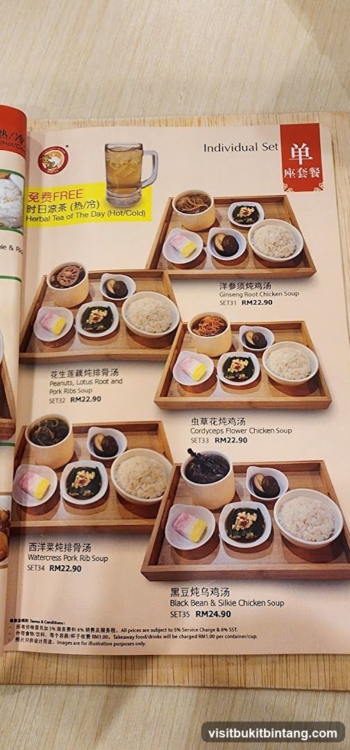 Individual Set Menu
