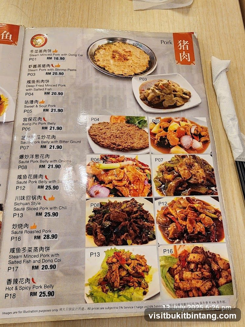 Pork Menu