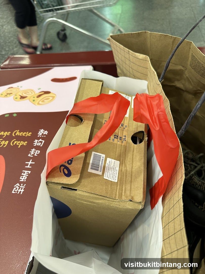 Shopping Bag with Shoe Box and Food Packaging
