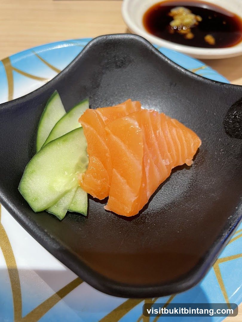 Salmon Sashimi with Cucumber