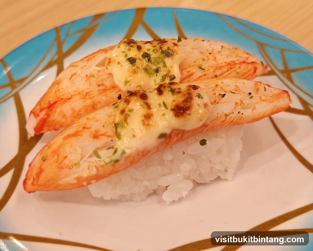 Crab Sushi with Melted Cheese