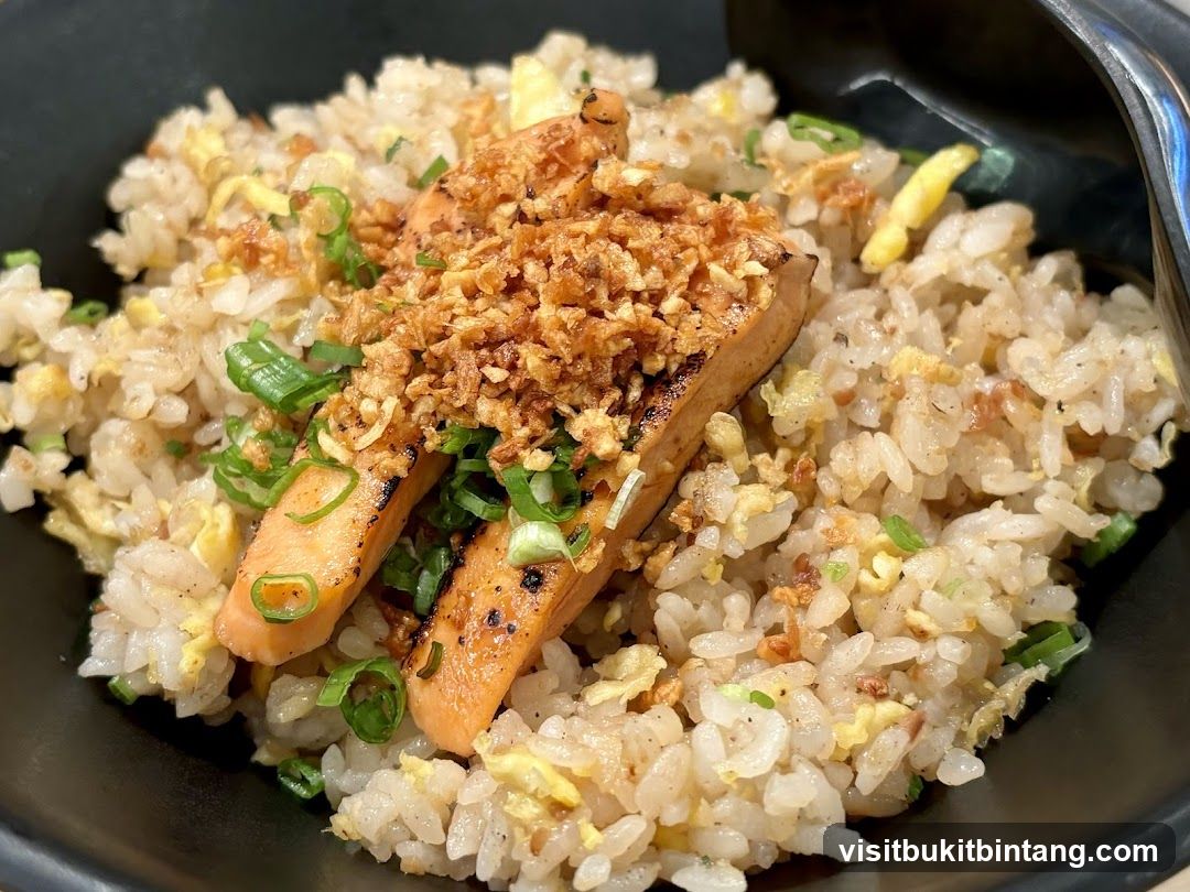 Fried Rice with Salmon and Crispy Garlic