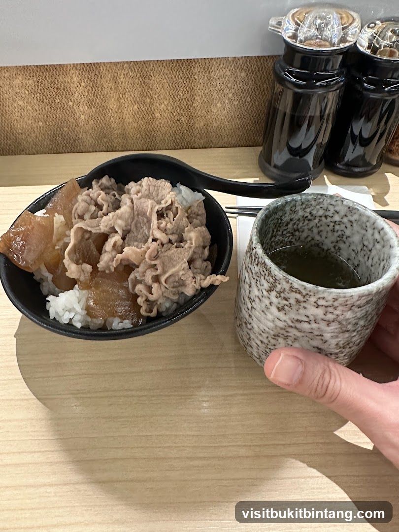 Beef and Rice Bowl with Tea