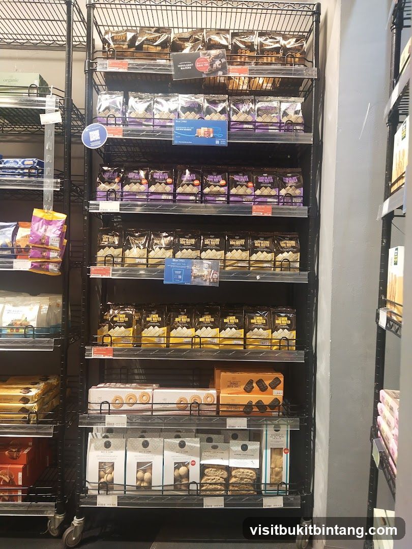 Biscuits and Wafers on Shelves