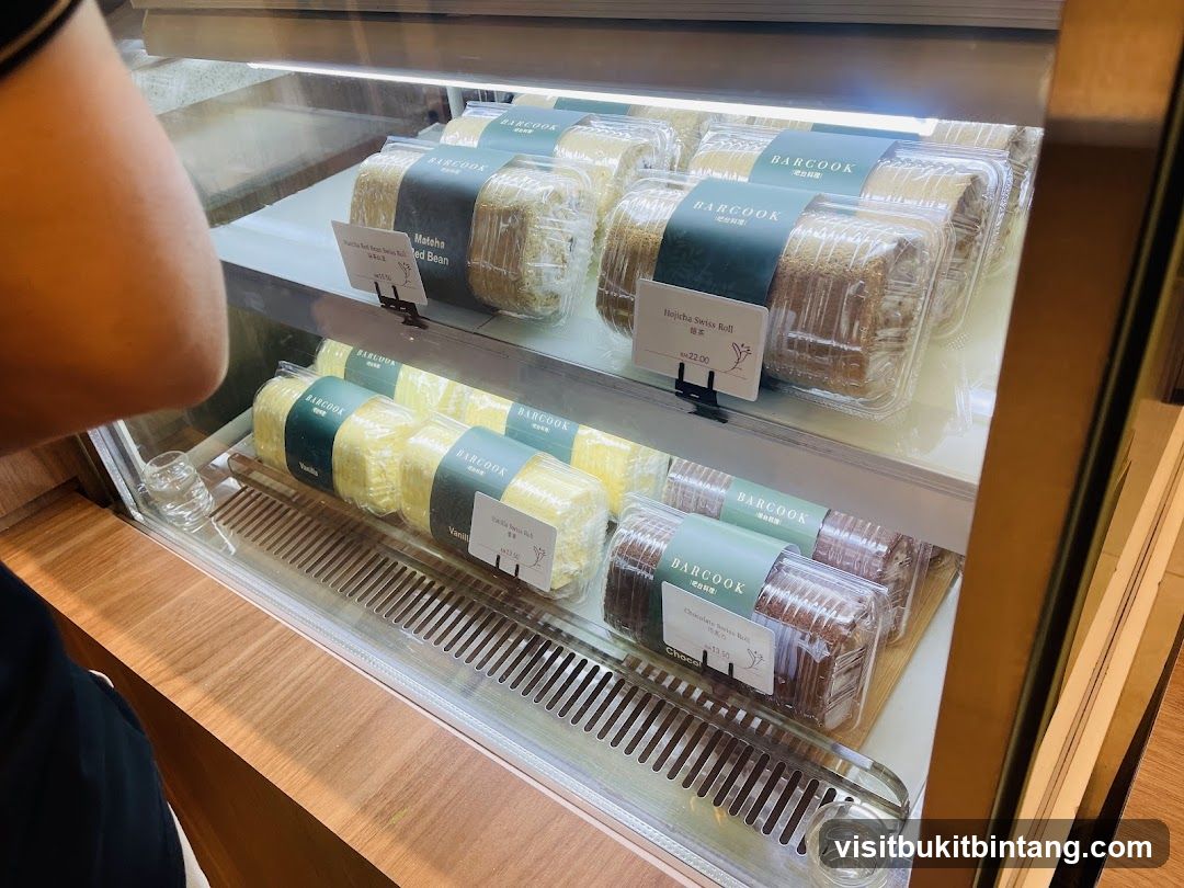 Swiss Rolls in Display Case