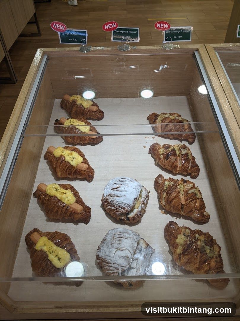 Croissants in a Display Case
