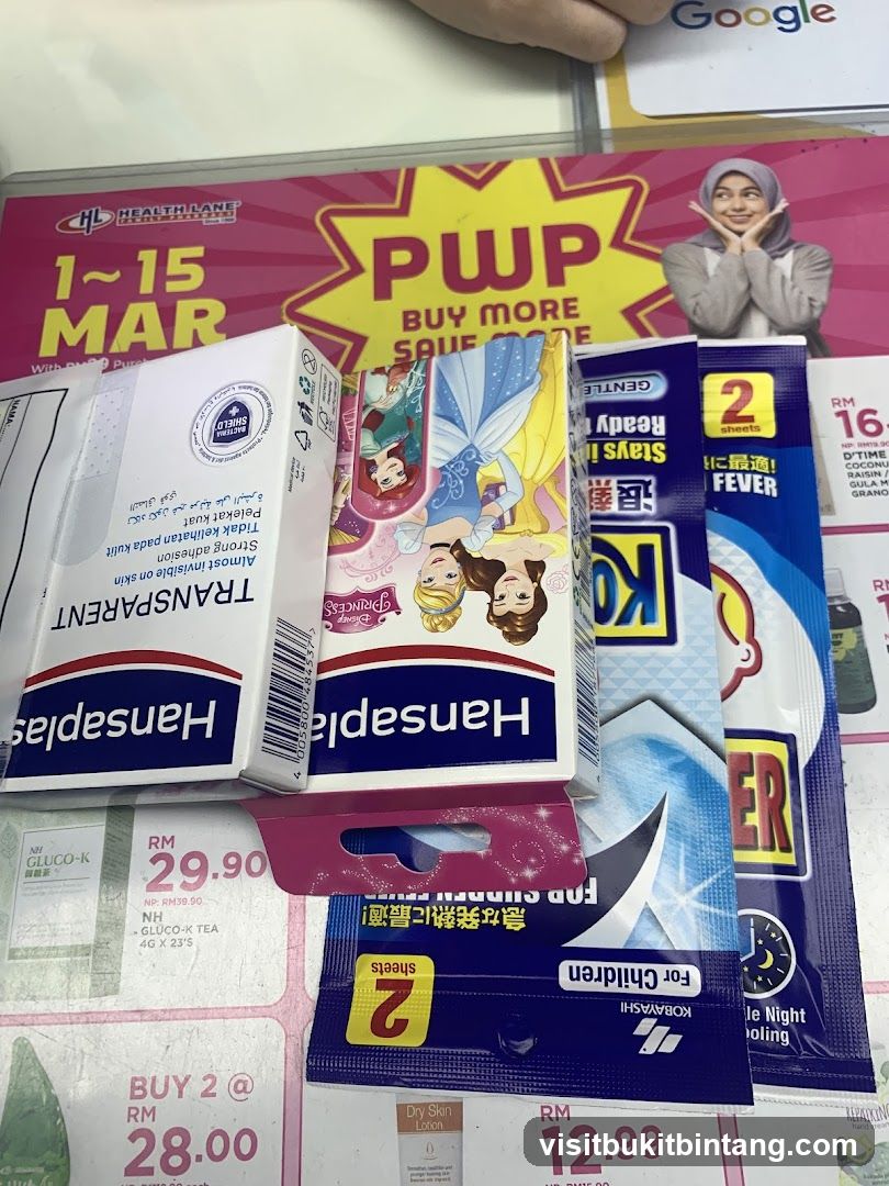 Promotional display with health products