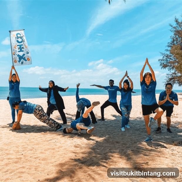Group Yoga on the Beach