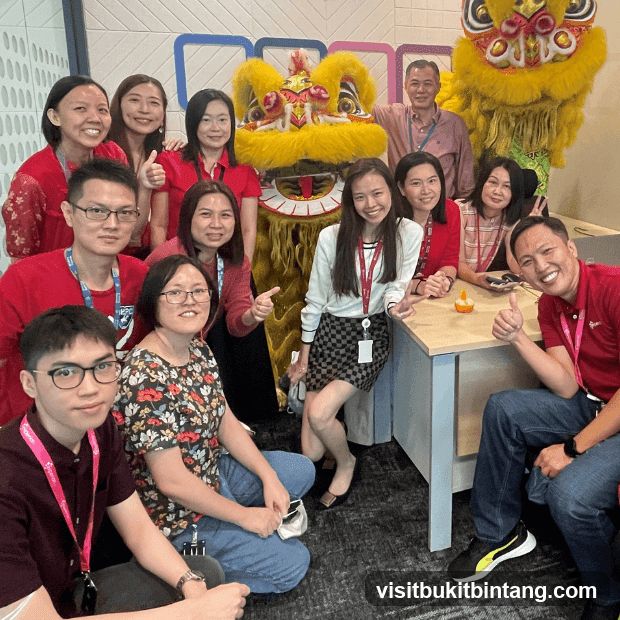 Group Photo with Lion Dance Costume