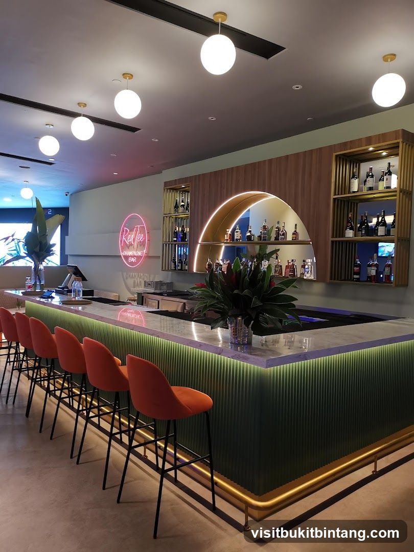 Bar Interior with Neon Sign