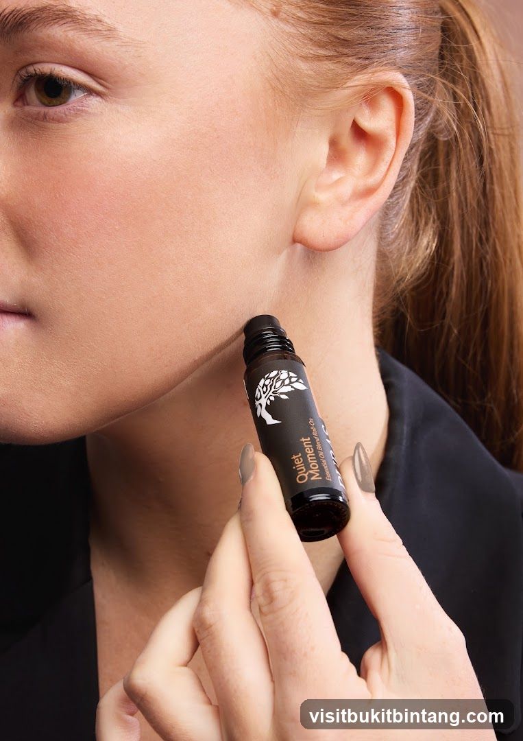 Woman Applying Essential Oil Roll-On