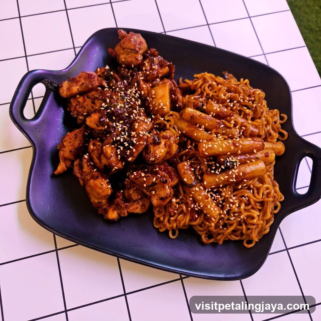 Korean Fried Chicken and Tteokbokki with Ramen