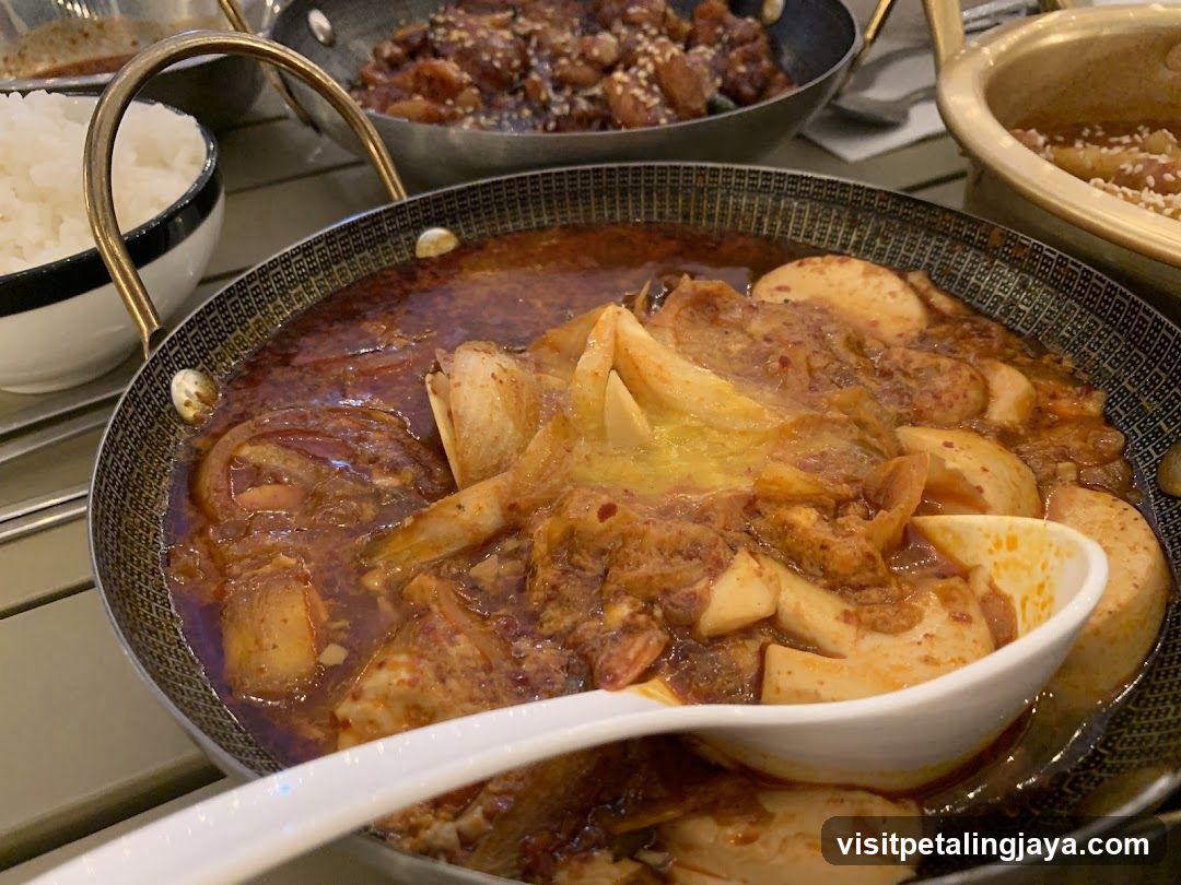 Spicy Korean-style stew with tofu and rice