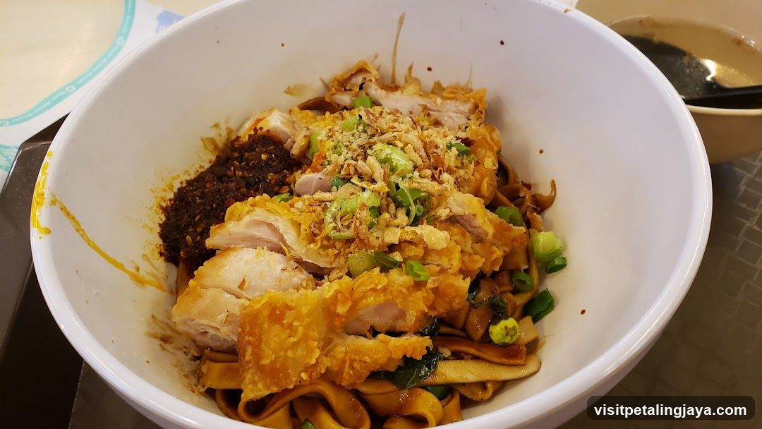 Chicken Noodle Bowl with Chili Oil and Scallions