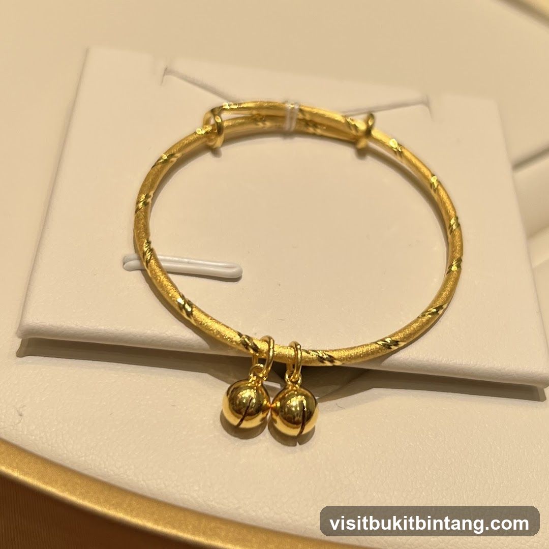 Gold Baby Bangle with Bells