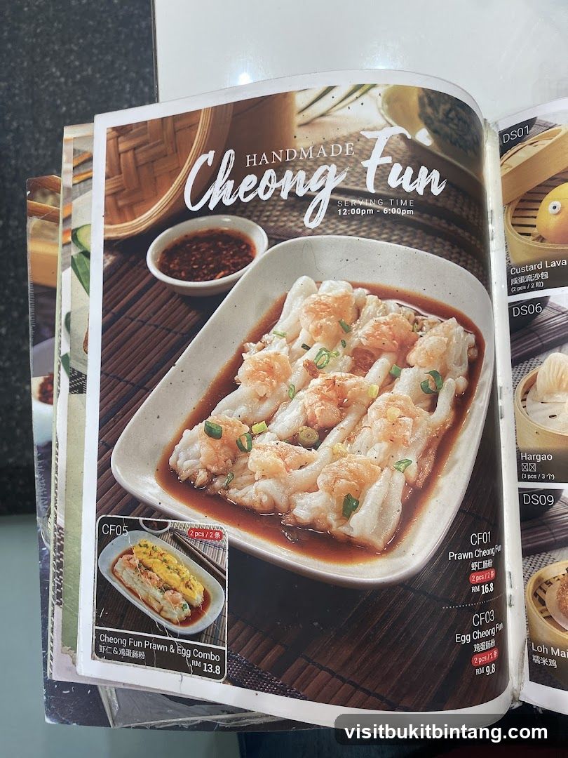 Handmade Cheong Fun Menu