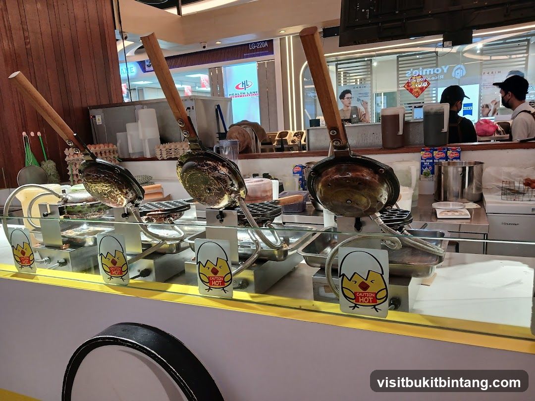 Food preparation area with waffle irons