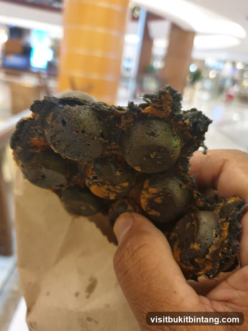 Close-up of a bubble waffle