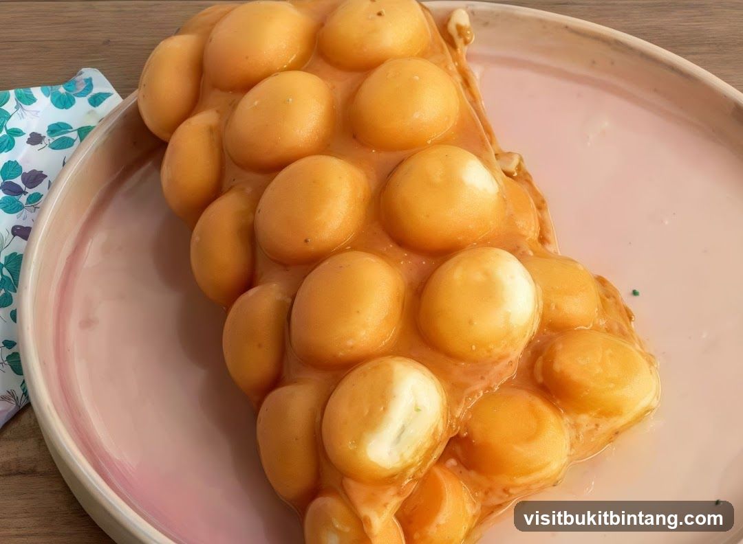 Bubble Waffle with Sauce