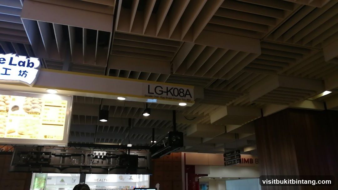 Food court ceiling with signage