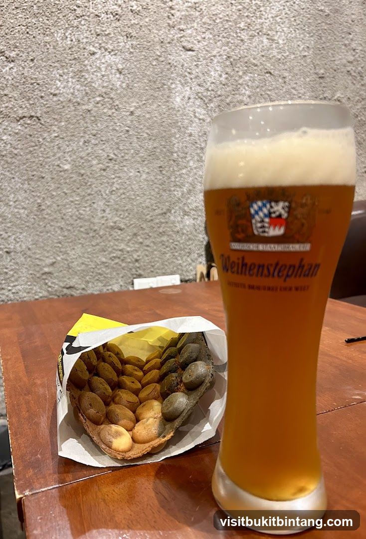 Bubble Waffle and Beer