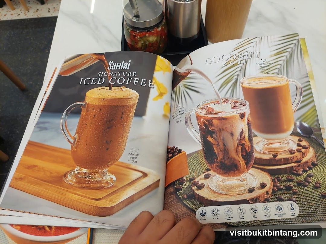Santai Signature Iced Coffee and Coconut Kopi