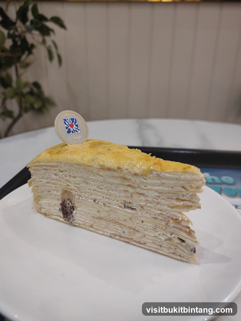Slice of Mille Crepe Cake