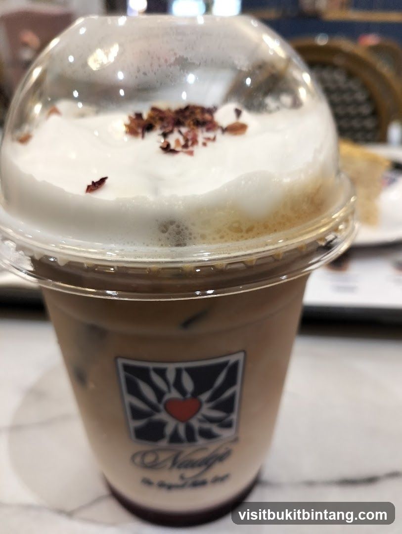 Iced Coffee with Foam and Toppings