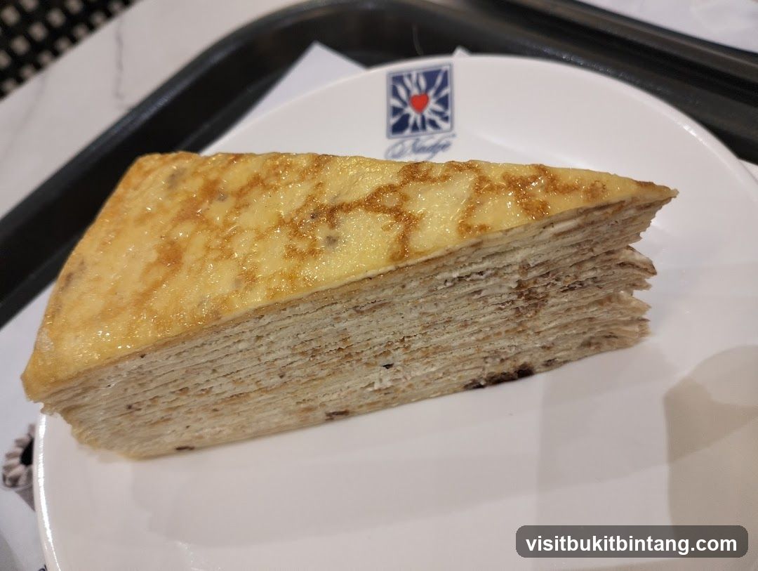 Slice of Mille Crepe Cake