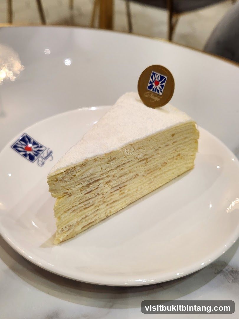 Slice of Mille Crepe Cake