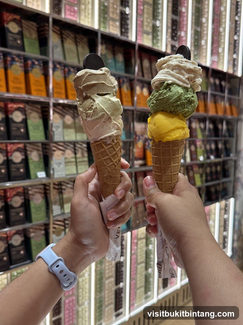 Two ice cream cones