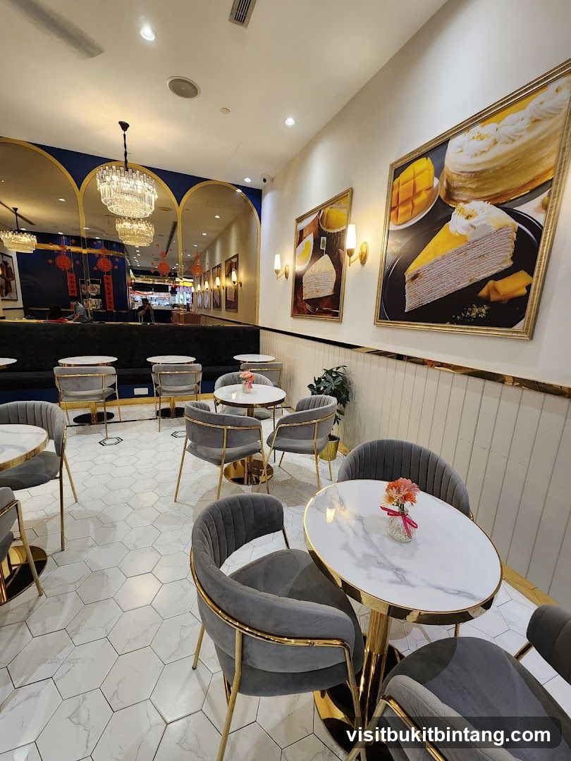 Cafe Interior with Cake Artwork