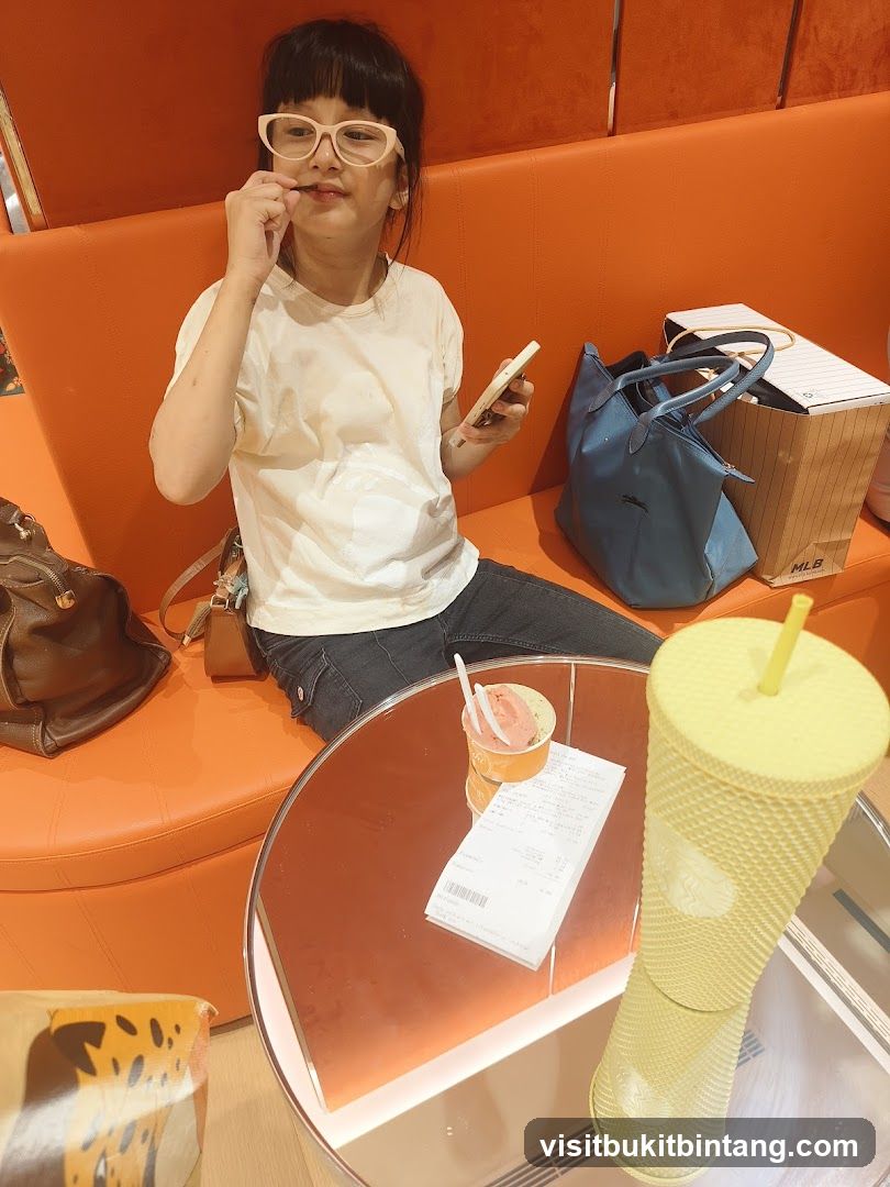 Woman eating ice cream