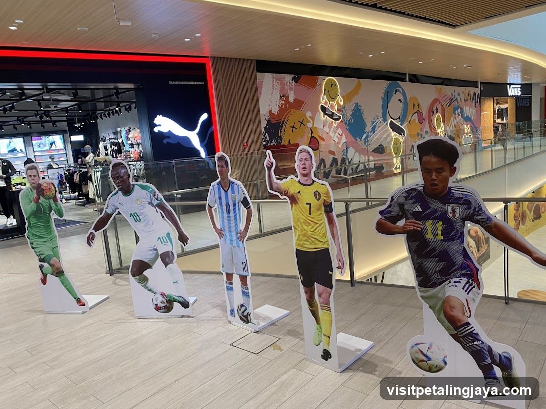 Soccer Player Cutouts in Mall