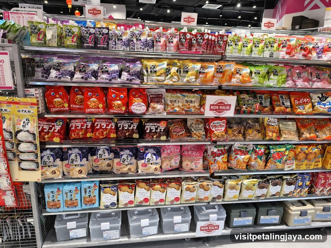 Snack aisle in a supermarket