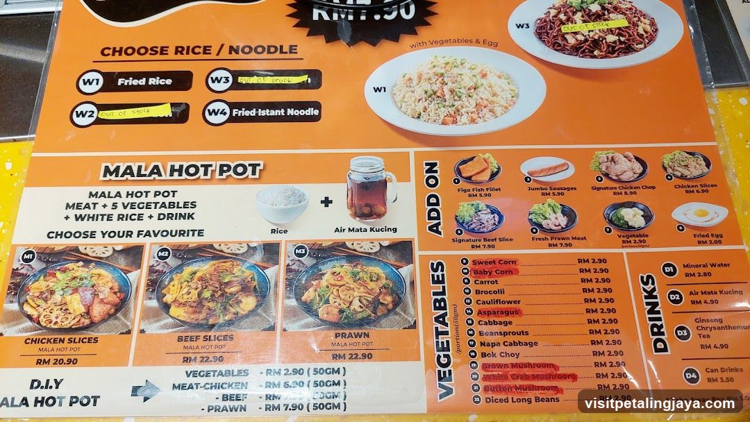 Mala Hot Pot Menu
