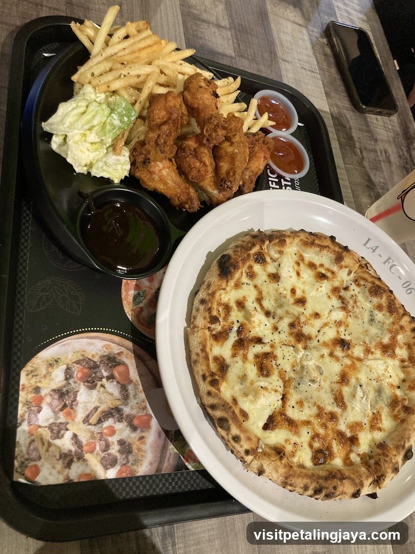 Pizza and Fried Chicken Meal
