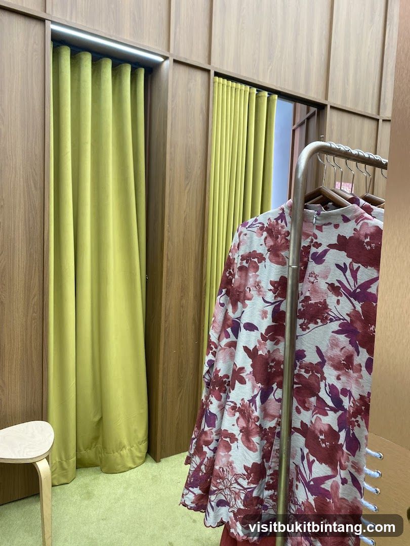 Clothing store fitting rooms
