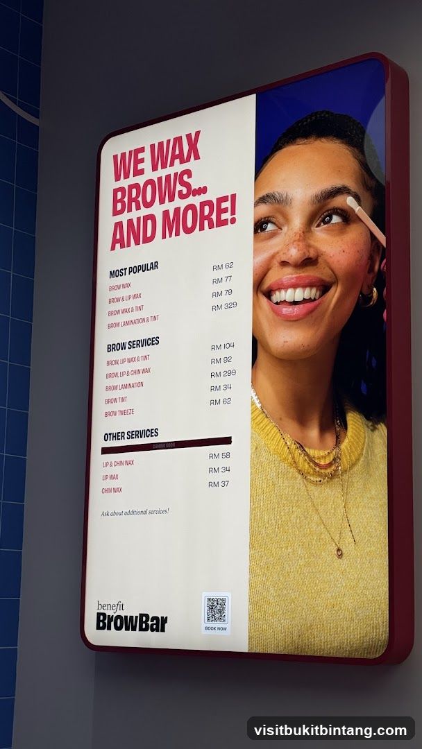 Benefit BrowBar Menu