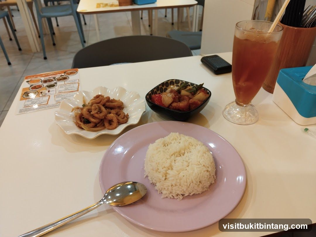 Table with food and drink